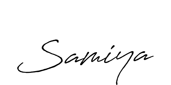 if you are searching for the best signature style for your name Samiya. so please give up your signature search. here we have designed multiple signature styles  using Antro_Vectra_Bolder. Samiya signature style 7 images and pictures png