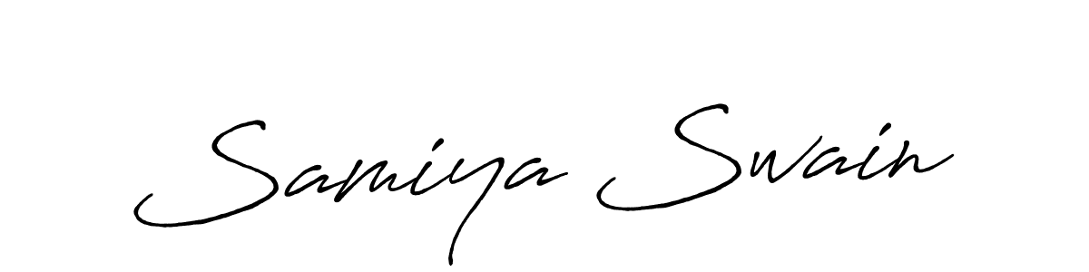 How to make Samiya Swain name signature. Use Antro_Vectra_Bolder style for creating short signs online. This is the latest handwritten sign. Samiya Swain signature style 7 images and pictures png