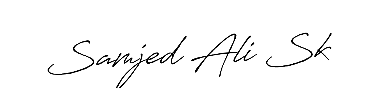 How to make Samjed Ali Sk name signature. Use Antro_Vectra_Bolder style for creating short signs online. This is the latest handwritten sign. Samjed Ali Sk signature style 7 images and pictures png