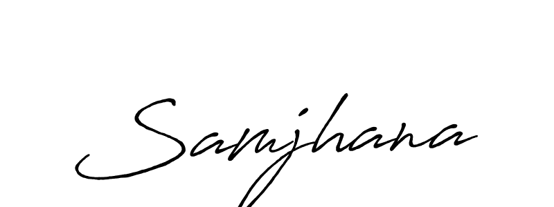 You should practise on your own different ways (Antro_Vectra_Bolder) to write your name (Samjhana) in signature. don't let someone else do it for you. Samjhana signature style 7 images and pictures png