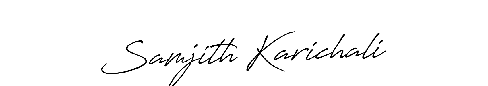 Similarly Antro_Vectra_Bolder is the best handwritten signature design. Signature creator online .You can use it as an online autograph creator for name Samjith Karichali. Samjith Karichali signature style 7 images and pictures png