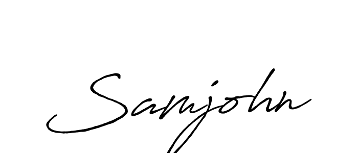 Use a signature maker to create a handwritten signature online. With this signature software, you can design (Antro_Vectra_Bolder) your own signature for name Samjohn. Samjohn signature style 7 images and pictures png