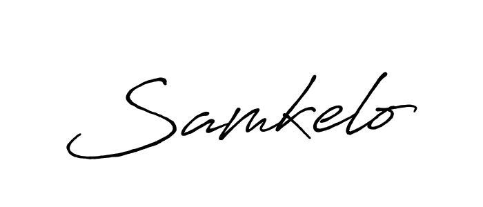 Create a beautiful signature design for name Samkelo. With this signature (Antro_Vectra_Bolder) fonts, you can make a handwritten signature for free. Samkelo signature style 7 images and pictures png