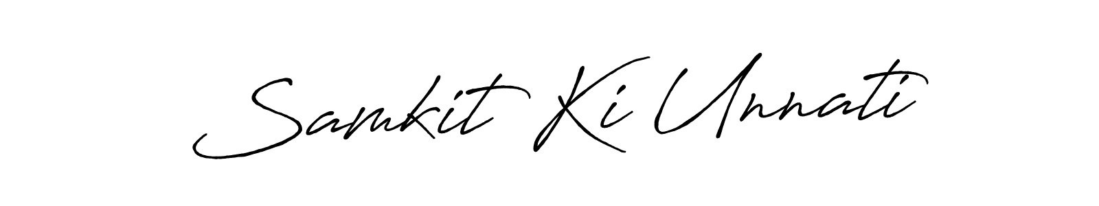 if you are searching for the best signature style for your name Samkit Ki Unnati. so please give up your signature search. here we have designed multiple signature styles  using Antro_Vectra_Bolder. Samkit Ki Unnati signature style 7 images and pictures png