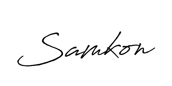 Also You can easily find your signature by using the search form. We will create Samkon name handwritten signature images for you free of cost using Antro_Vectra_Bolder sign style. Samkon signature style 7 images and pictures png