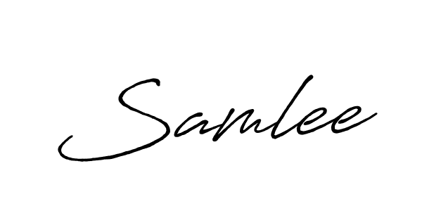 The best way (Antro_Vectra_Bolder) to make a short signature is to pick only two or three words in your name. The name Samlee include a total of six letters. For converting this name. Samlee signature style 7 images and pictures png