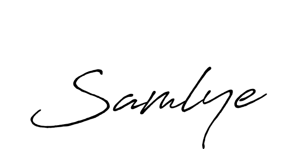 Similarly Antro_Vectra_Bolder is the best handwritten signature design. Signature creator online .You can use it as an online autograph creator for name Samlye. Samlye signature style 7 images and pictures png