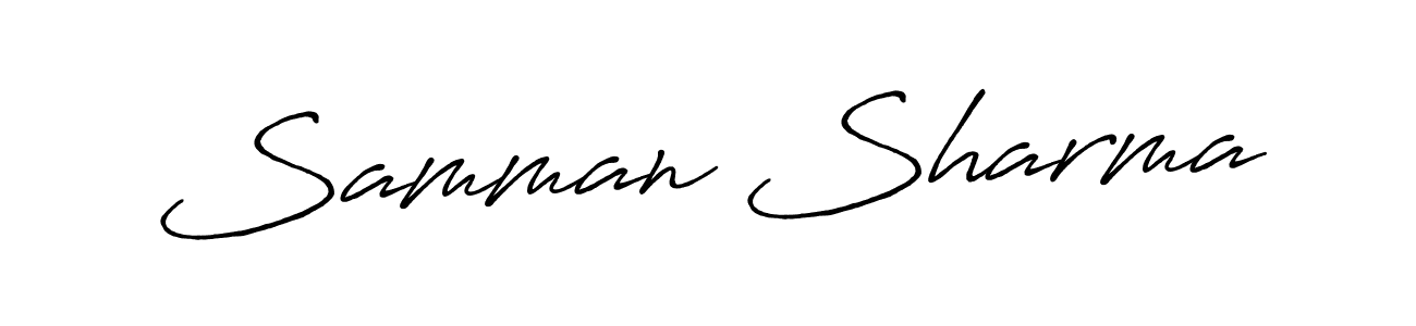 Create a beautiful signature design for name Samman Sharma. With this signature (Antro_Vectra_Bolder) fonts, you can make a handwritten signature for free. Samman Sharma signature style 7 images and pictures png