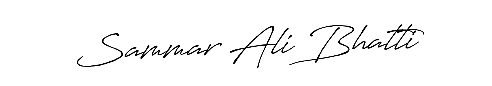 Create a beautiful signature design for name Sammar Ali Bhatti. With this signature (Antro_Vectra_Bolder) fonts, you can make a handwritten signature for free. Sammar Ali Bhatti signature style 7 images and pictures png