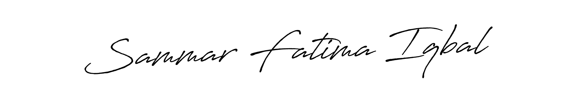 Also You can easily find your signature by using the search form. We will create Sammar Fatima Iqbal name handwritten signature images for you free of cost using Antro_Vectra_Bolder sign style. Sammar Fatima Iqbal signature style 7 images and pictures png