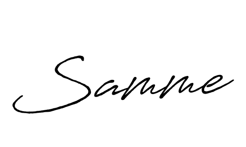 It looks lik you need a new signature style for name Samme. Design unique handwritten (Antro_Vectra_Bolder) signature with our free signature maker in just a few clicks. Samme signature style 7 images and pictures png