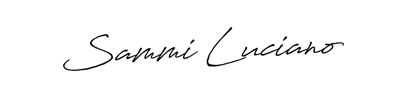 How to make Sammi Luciano name signature. Use Antro_Vectra_Bolder style for creating short signs online. This is the latest handwritten sign. Sammi Luciano signature style 7 images and pictures png