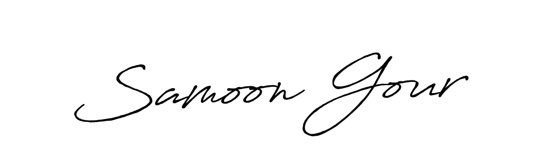 Similarly Antro_Vectra_Bolder is the best handwritten signature design. Signature creator online .You can use it as an online autograph creator for name Samoon Gour. Samoon Gour signature style 7 images and pictures png