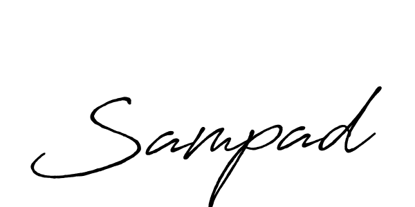 Use a signature maker to create a handwritten signature online. With this signature software, you can design (Antro_Vectra_Bolder) your own signature for name Sampad. Sampad signature style 7 images and pictures png