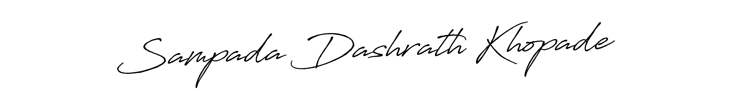 How to make Sampada Dashrath Khopade name signature. Use Antro_Vectra_Bolder style for creating short signs online. This is the latest handwritten sign. Sampada Dashrath Khopade signature style 7 images and pictures png