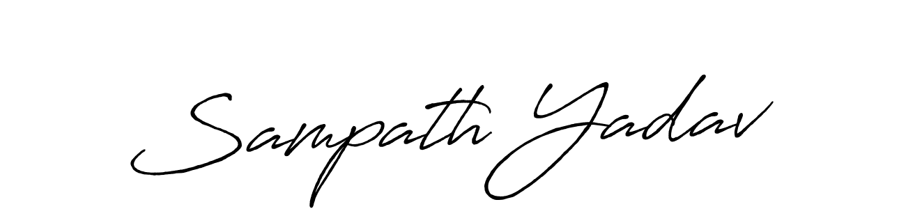 Use a signature maker to create a handwritten signature online. With this signature software, you can design (Antro_Vectra_Bolder) your own signature for name Sampath Yadav. Sampath Yadav signature style 7 images and pictures png