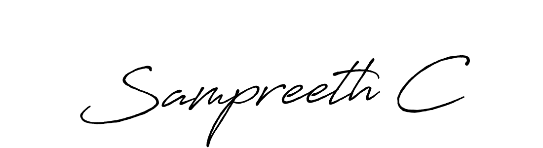 Create a beautiful signature design for name Sampreeth C. With this signature (Antro_Vectra_Bolder) fonts, you can make a handwritten signature for free. Sampreeth C signature style 7 images and pictures png