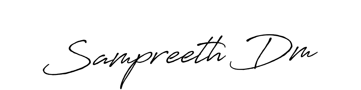 Use a signature maker to create a handwritten signature online. With this signature software, you can design (Antro_Vectra_Bolder) your own signature for name Sampreeth Dm. Sampreeth Dm signature style 7 images and pictures png