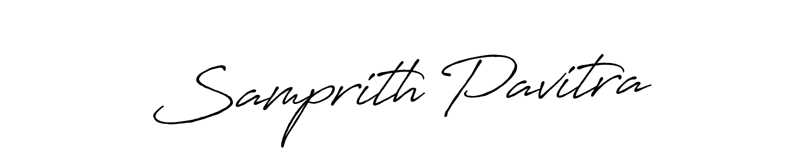 Make a beautiful signature design for name Samprith Pavitra. With this signature (Antro_Vectra_Bolder) style, you can create a handwritten signature for free. Samprith Pavitra signature style 7 images and pictures png