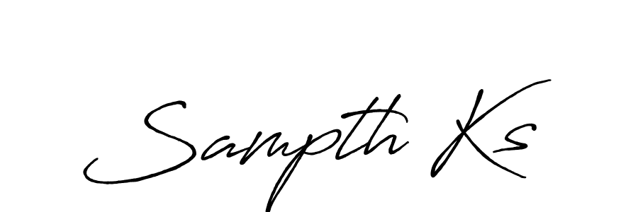 How to make Sampth Ks name signature. Use Antro_Vectra_Bolder style for creating short signs online. This is the latest handwritten sign. Sampth Ks signature style 7 images and pictures png