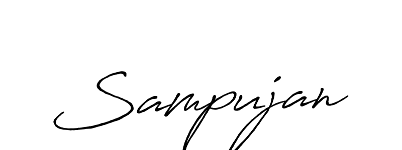 if you are searching for the best signature style for your name Sampujan. so please give up your signature search. here we have designed multiple signature styles  using Antro_Vectra_Bolder. Sampujan signature style 7 images and pictures png