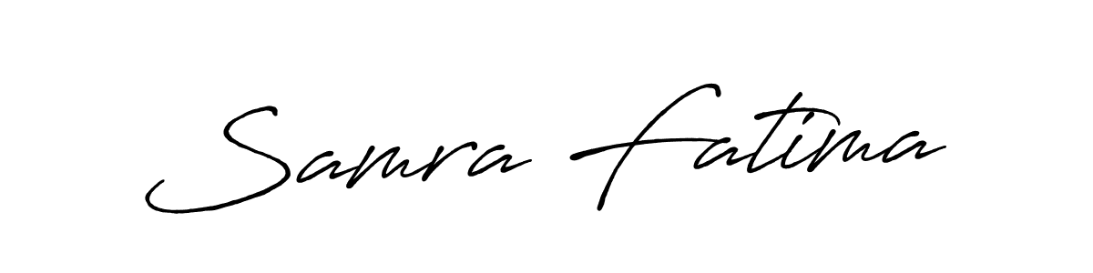 Make a beautiful signature design for name Samra Fatima. With this signature (Antro_Vectra_Bolder) style, you can create a handwritten signature for free. Samra Fatima signature style 7 images and pictures png