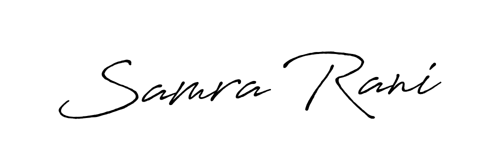 How to make Samra Rani signature? Antro_Vectra_Bolder is a professional autograph style. Create handwritten signature for Samra Rani name. Samra Rani signature style 7 images and pictures png