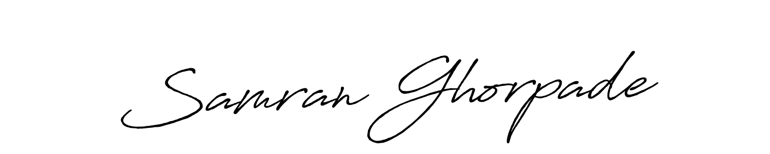 How to make Samran Ghorpade name signature. Use Antro_Vectra_Bolder style for creating short signs online. This is the latest handwritten sign. Samran Ghorpade signature style 7 images and pictures png