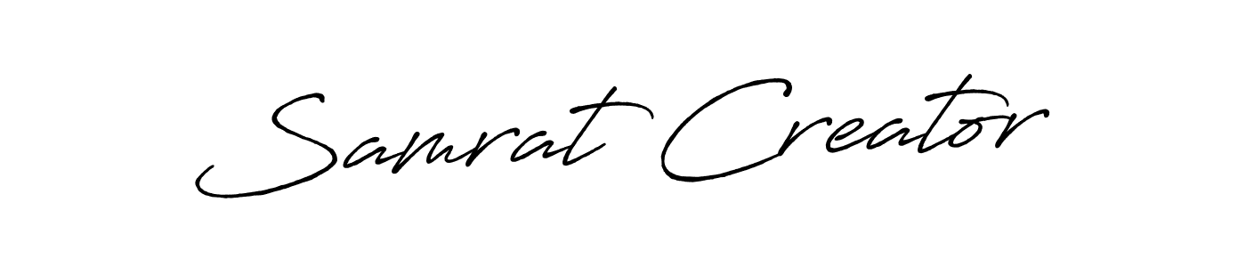 How to make Samrat Creator name signature. Use Antro_Vectra_Bolder style for creating short signs online. This is the latest handwritten sign. Samrat Creator signature style 7 images and pictures png