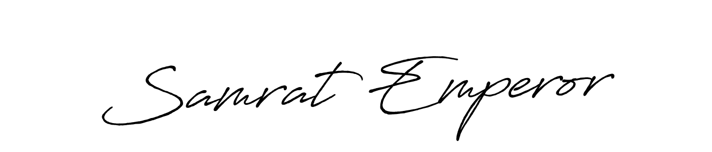 Similarly Antro_Vectra_Bolder is the best handwritten signature design. Signature creator online .You can use it as an online autograph creator for name Samrat Emperor. Samrat Emperor signature style 7 images and pictures png