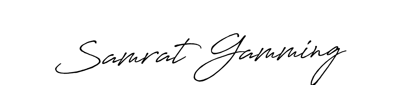 How to make Samrat Gamming name signature. Use Antro_Vectra_Bolder style for creating short signs online. This is the latest handwritten sign. Samrat Gamming signature style 7 images and pictures png