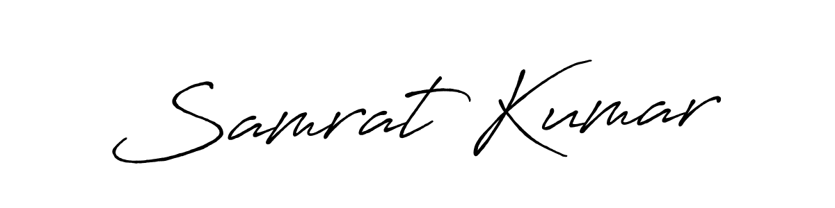 How to make Samrat Kumar name signature. Use Antro_Vectra_Bolder style for creating short signs online. This is the latest handwritten sign. Samrat Kumar signature style 7 images and pictures png