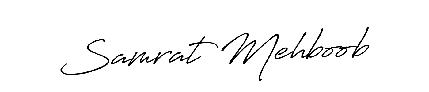 Samrat Mehboob stylish signature style. Best Handwritten Sign (Antro_Vectra_Bolder) for my name. Handwritten Signature Collection Ideas for my name Samrat Mehboob. Samrat Mehboob signature style 7 images and pictures png