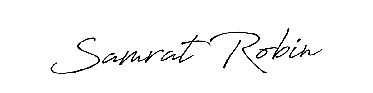 How to make Samrat Robin name signature. Use Antro_Vectra_Bolder style for creating short signs online. This is the latest handwritten sign. Samrat Robin signature style 7 images and pictures png