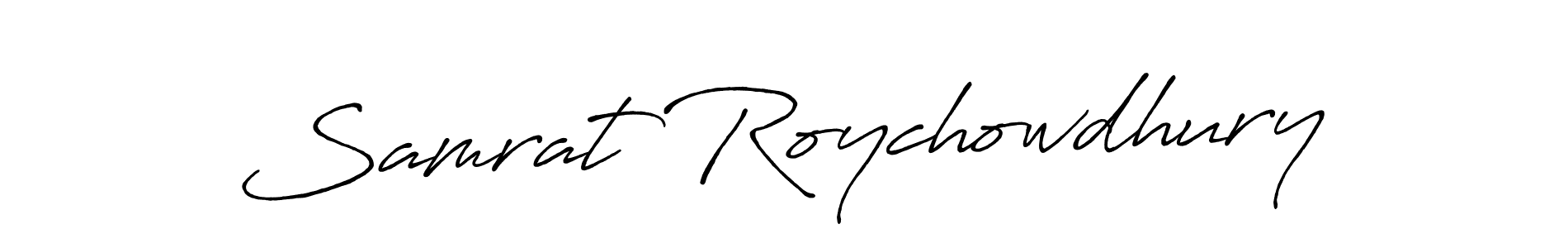 The best way (Antro_Vectra_Bolder) to make a short signature is to pick only two or three words in your name. The name Samrat Roychowdhury include a total of six letters. For converting this name. Samrat Roychowdhury signature style 7 images and pictures png