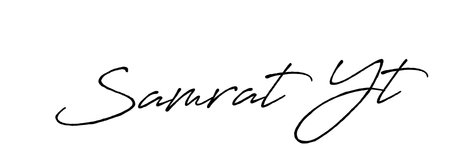 Make a beautiful signature design for name Samrat Yt. With this signature (Antro_Vectra_Bolder) style, you can create a handwritten signature for free. Samrat Yt signature style 7 images and pictures png