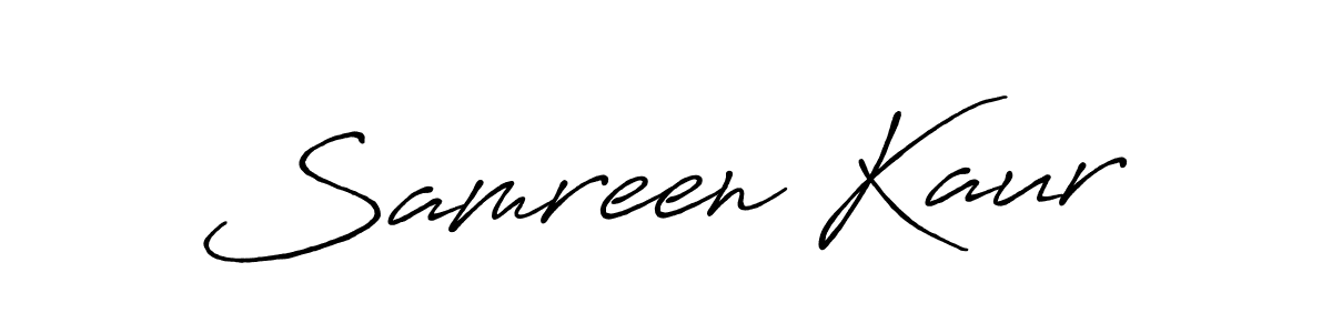 Samreen Kaur stylish signature style. Best Handwritten Sign (Antro_Vectra_Bolder) for my name. Handwritten Signature Collection Ideas for my name Samreen Kaur. Samreen Kaur signature style 7 images and pictures png