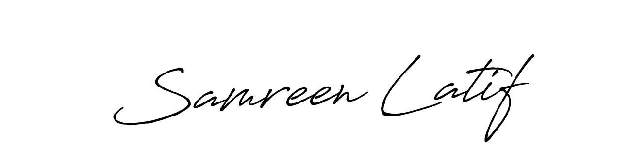 Create a beautiful signature design for name Samreen Latif. With this signature (Antro_Vectra_Bolder) fonts, you can make a handwritten signature for free. Samreen Latif signature style 7 images and pictures png