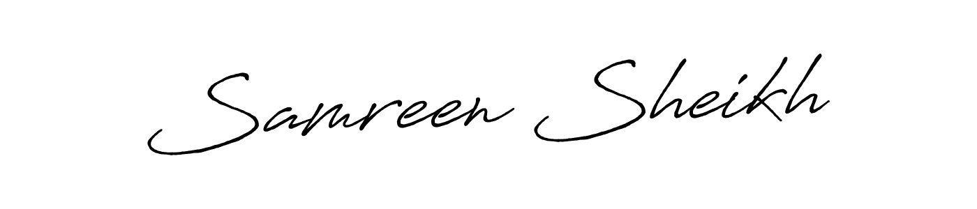 Also we have Samreen Sheikh name is the best signature style. Create professional handwritten signature collection using Antro_Vectra_Bolder autograph style. Samreen Sheikh signature style 7 images and pictures png