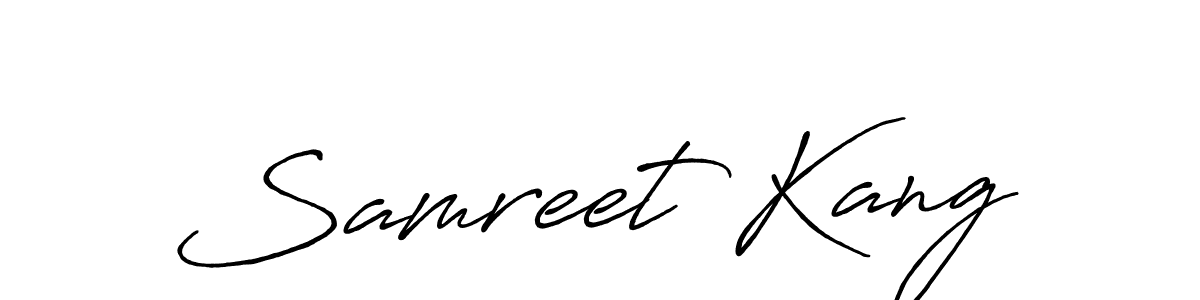 How to make Samreet Kang name signature. Use Antro_Vectra_Bolder style for creating short signs online. This is the latest handwritten sign. Samreet Kang signature style 7 images and pictures png