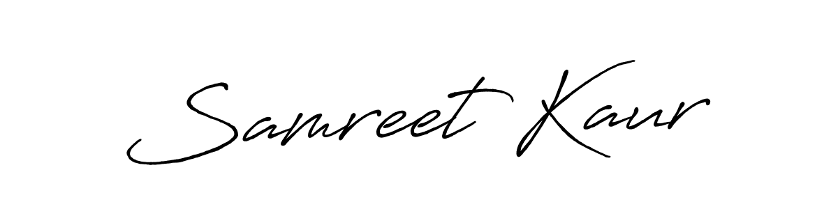 How to make Samreet Kaur signature? Antro_Vectra_Bolder is a professional autograph style. Create handwritten signature for Samreet Kaur name. Samreet Kaur signature style 7 images and pictures png