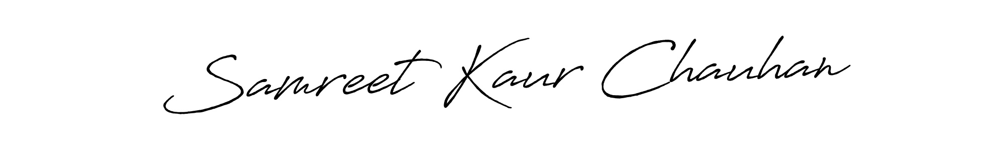It looks lik you need a new signature style for name Samreet Kaur Chauhan. Design unique handwritten (Antro_Vectra_Bolder) signature with our free signature maker in just a few clicks. Samreet Kaur Chauhan signature style 7 images and pictures png