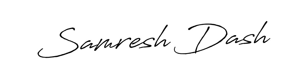 The best way (Antro_Vectra_Bolder) to make a short signature is to pick only two or three words in your name. The name Samresh Dash include a total of six letters. For converting this name. Samresh Dash signature style 7 images and pictures png