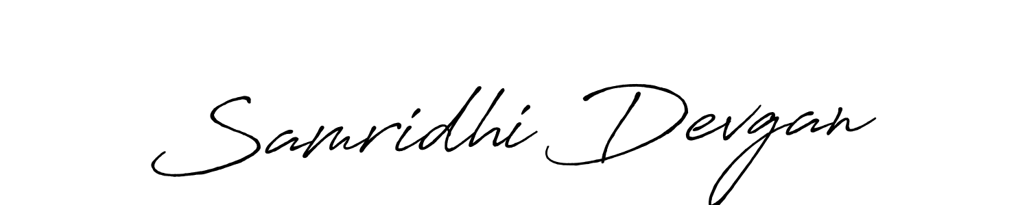 Design your own signature with our free online signature maker. With this signature software, you can create a handwritten (Antro_Vectra_Bolder) signature for name Samridhi Devgan. Samridhi Devgan signature style 7 images and pictures png