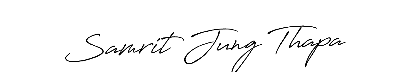Design your own signature with our free online signature maker. With this signature software, you can create a handwritten (Antro_Vectra_Bolder) signature for name Samrit Jung Thapa. Samrit Jung Thapa signature style 7 images and pictures png