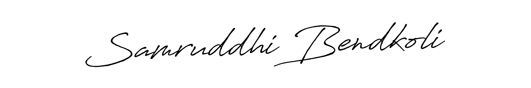 Antro_Vectra_Bolder is a professional signature style that is perfect for those who want to add a touch of class to their signature. It is also a great choice for those who want to make their signature more unique. Get Samruddhi Bendkoli name to fancy signature for free. Samruddhi Bendkoli signature style 7 images and pictures png