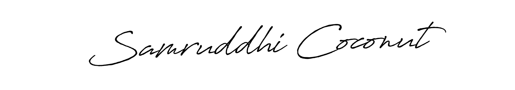 Make a beautiful signature design for name Samruddhi Coconut. With this signature (Antro_Vectra_Bolder) style, you can create a handwritten signature for free. Samruddhi Coconut signature style 7 images and pictures png