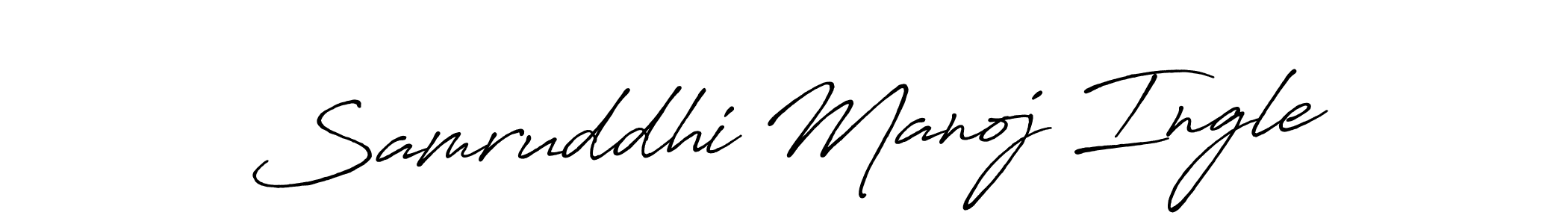 Antro_Vectra_Bolder is a professional signature style that is perfect for those who want to add a touch of class to their signature. It is also a great choice for those who want to make their signature more unique. Get Samruddhi Manoj Ingle name to fancy signature for free. Samruddhi Manoj Ingle signature style 7 images and pictures png