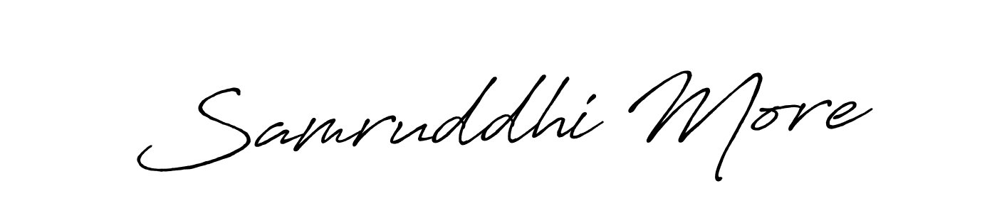 Samruddhi More stylish signature style. Best Handwritten Sign (Antro_Vectra_Bolder) for my name. Handwritten Signature Collection Ideas for my name Samruddhi More. Samruddhi More signature style 7 images and pictures png