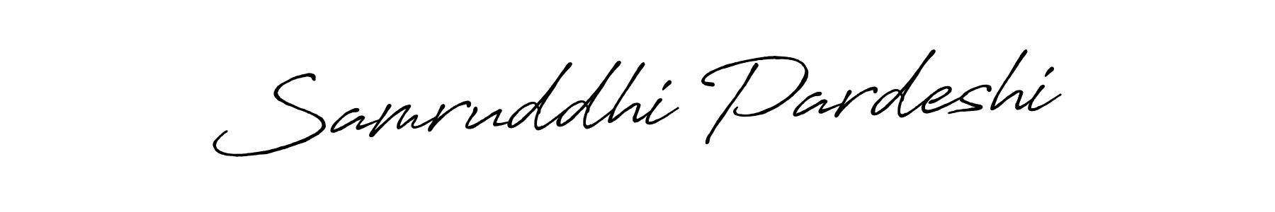 Make a beautiful signature design for name Samruddhi Pardeshi. With this signature (Antro_Vectra_Bolder) style, you can create a handwritten signature for free. Samruddhi Pardeshi signature style 7 images and pictures png